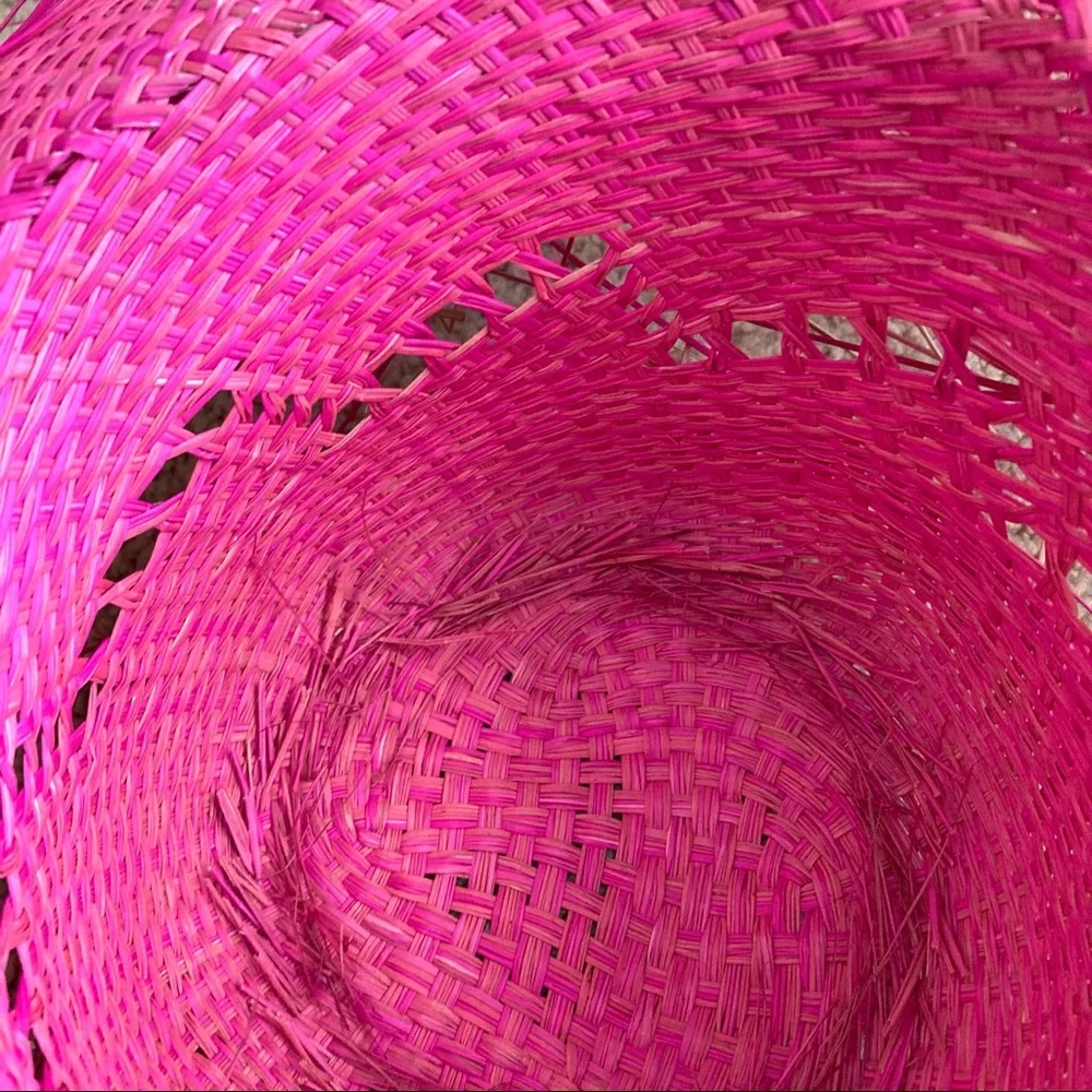 Summer Beach Pool Hot Pink Straw Hat
